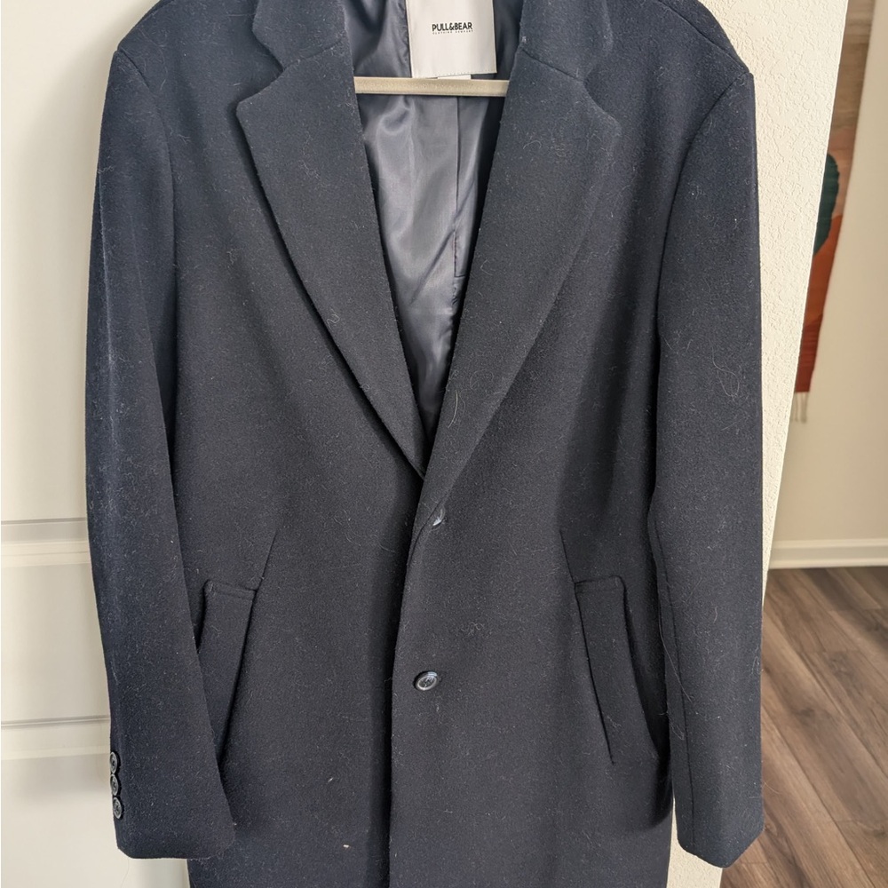 Pull&Bear Navy Overcoat. NWOT